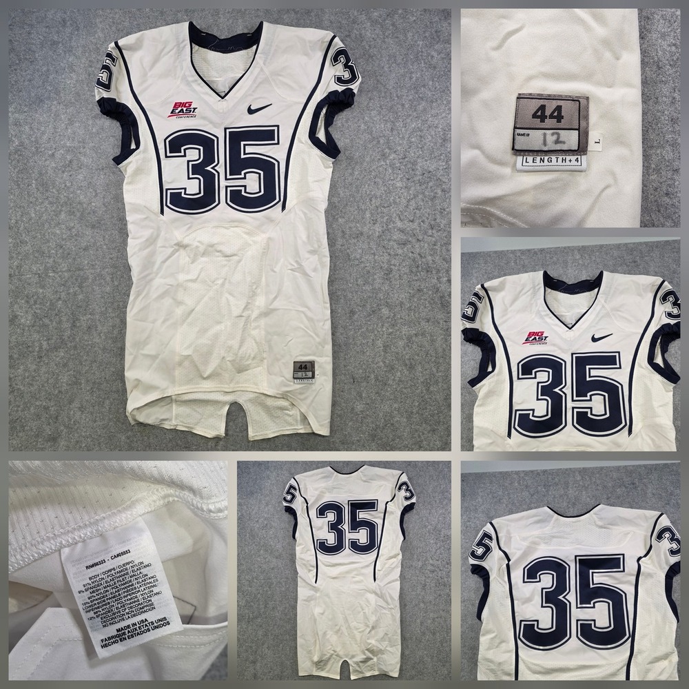 UCONN Big East Conference Jersey Mens 44 White NCAA Football Nike Tackle Player